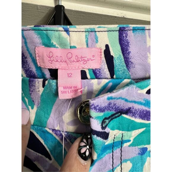 Lilly Pulitzer Kelly Skinny Ankle Pants Womens Size 12 Navy Alotta Colada NWT - Picture 3 of 10